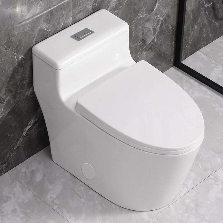 Sounor Low Profile Dual Flush One Piece Toilet with Standard Seat Height